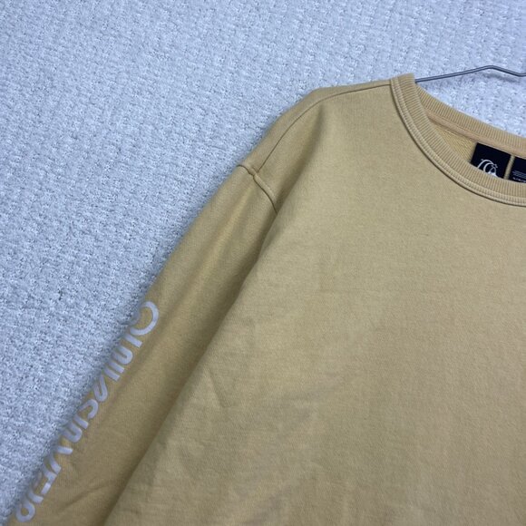 VTG Y2K Quicksilver Sweatshirt Mens L Pastel Yellow Surfer Skater Baggy Beach - Picture 4 of 14